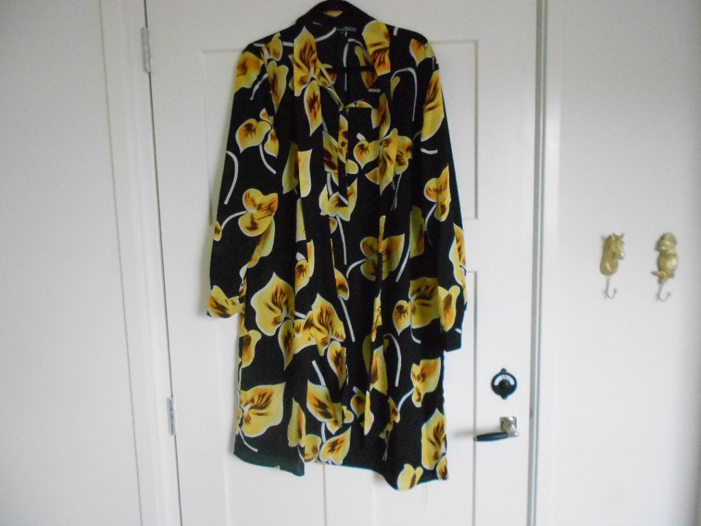 Norah tuniek/jurk zwart met geel, maat 44, Verzenden, Zwart, Maat 42/44 (L), Zo goed als nieuw