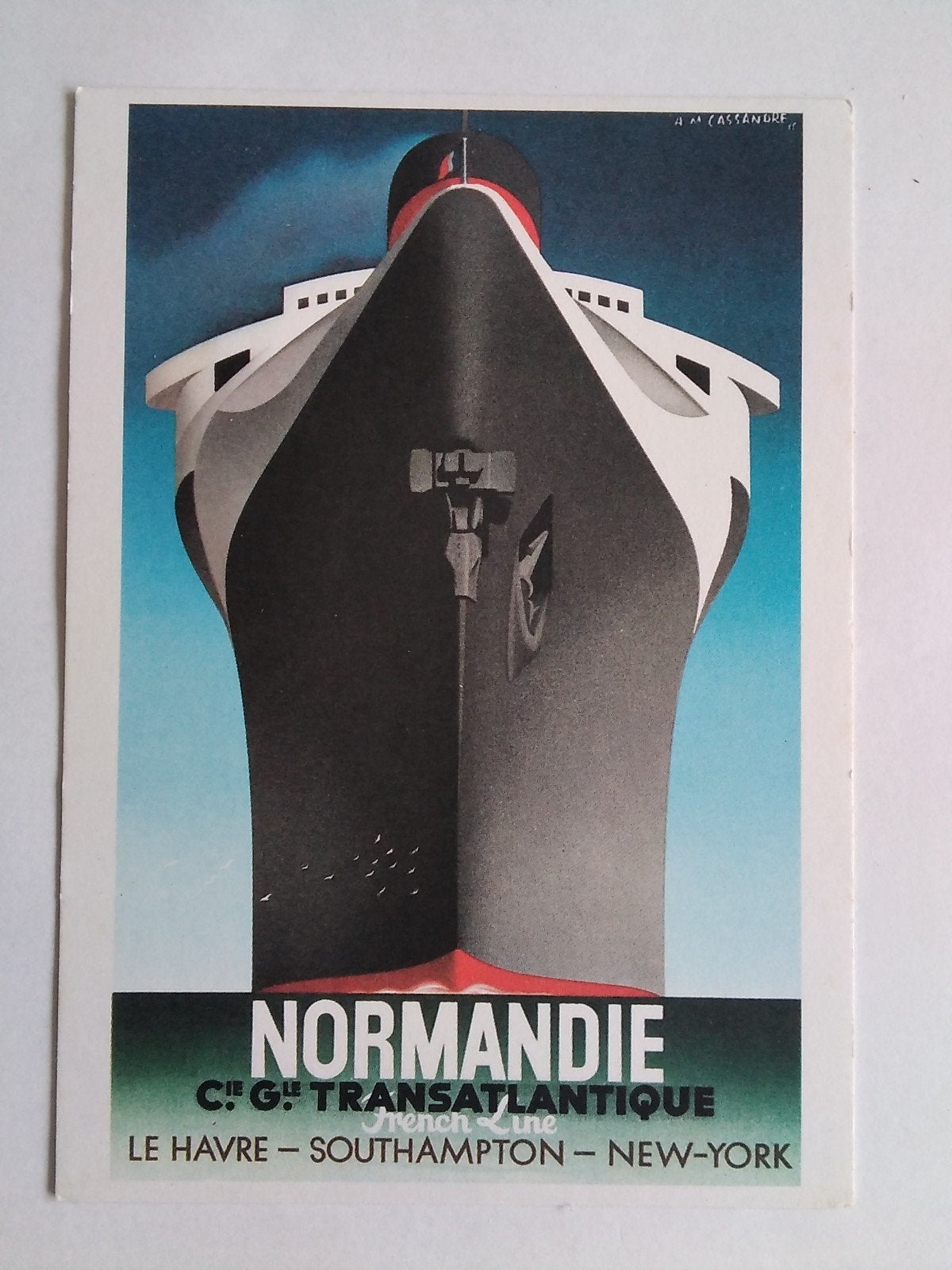 Kaart Affiche Normandie 1935, Verzamelen, Verzenden, 1920 tot 1940, Voertuig