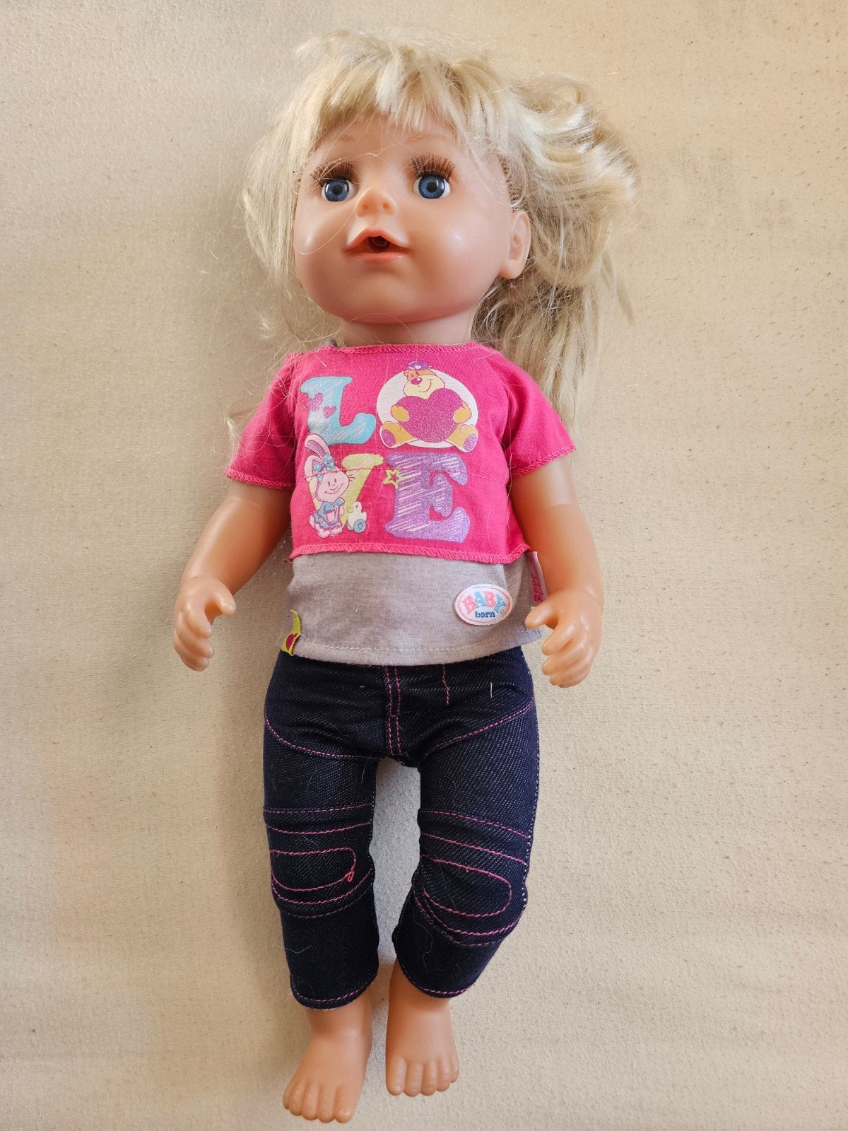 Baby Born Grote Zus Pop met Blond Haar en Kleding, Ophalen of Verzenden, Gebruikt, Babypop