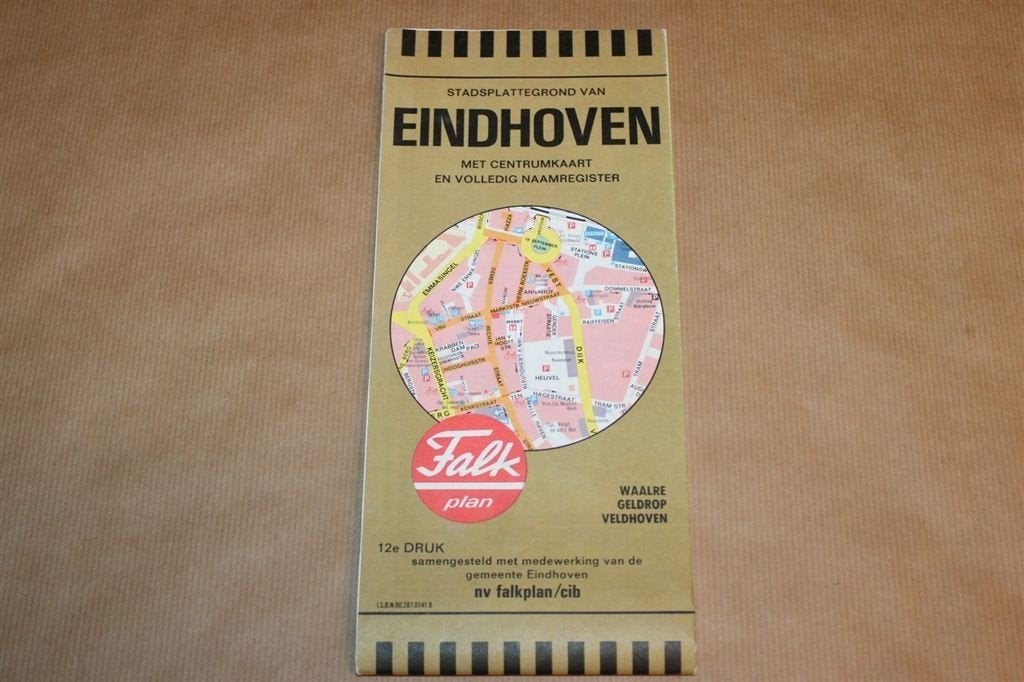 Stadsplattegrond van Eindhoven - Falkplan - Circa 1975, Ophalen of Verzenden, 1800 tot 2000, Nederland, Landkaart