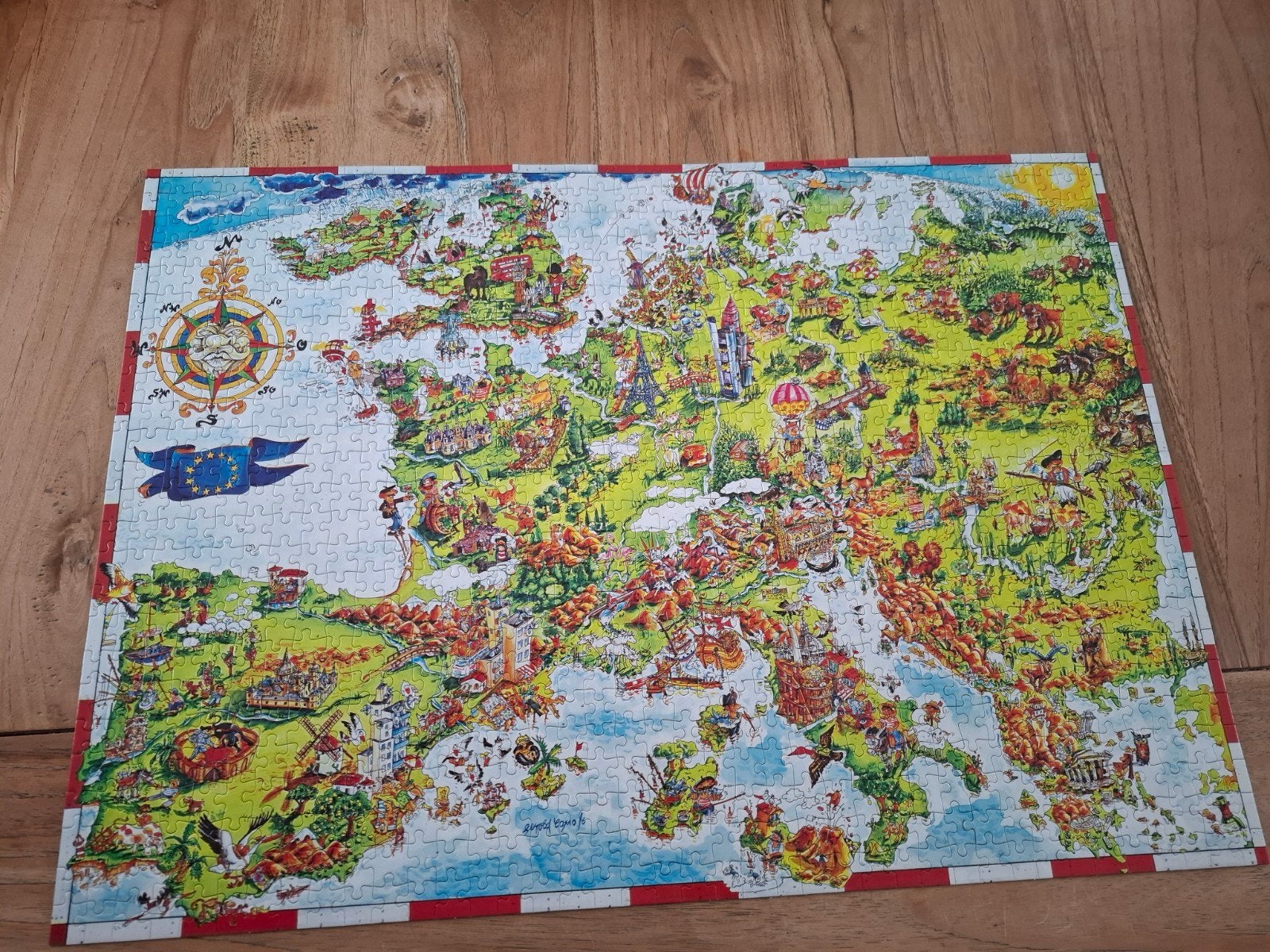 puzzel crazy Europa 1000 stukjes, Ophalen of Verzenden, 500 t/m 1500 stukjes, Zo goed als nieuw, Legpuzzel