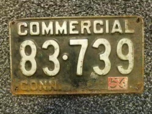 Kentekenplaat licenseplate Connecticut 1955 1956 USA, Verzenden, Gebruikt, Auto's