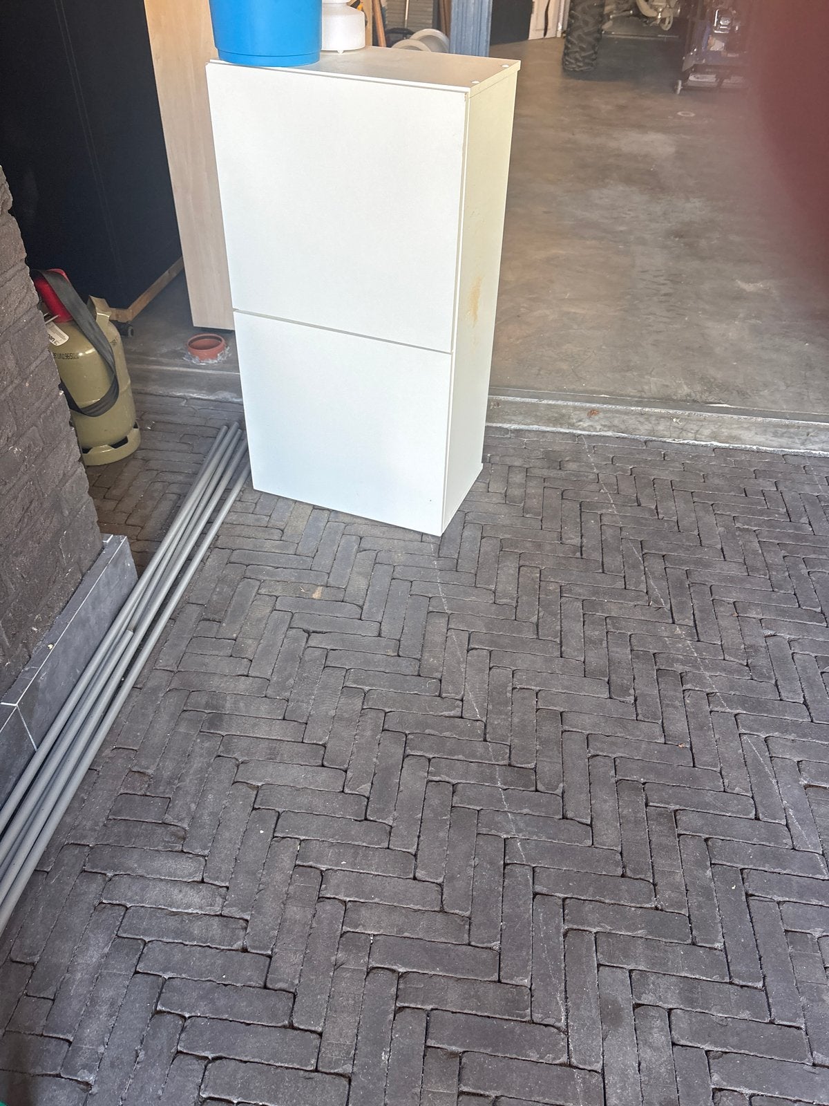 Keukenkastje Witte opbergkast met twee deuren, Ophalen of Verzenden, Gebruikt