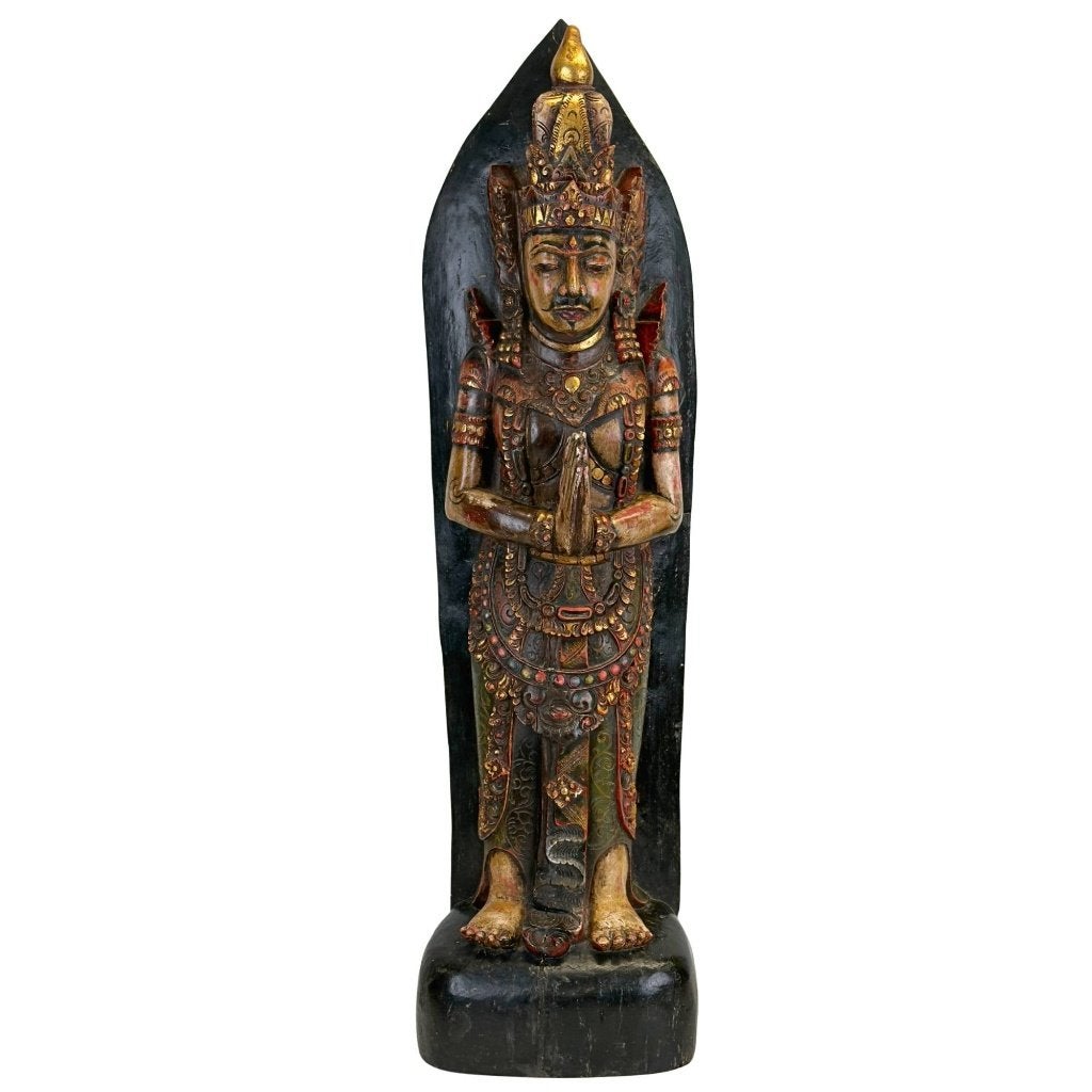 Balinees tempelbeeld – verguld houtsnijwerk – 67,8 cm, Antiek en Kunst, Indonesië, Ophalen of Verzenden, Beeld, Hout