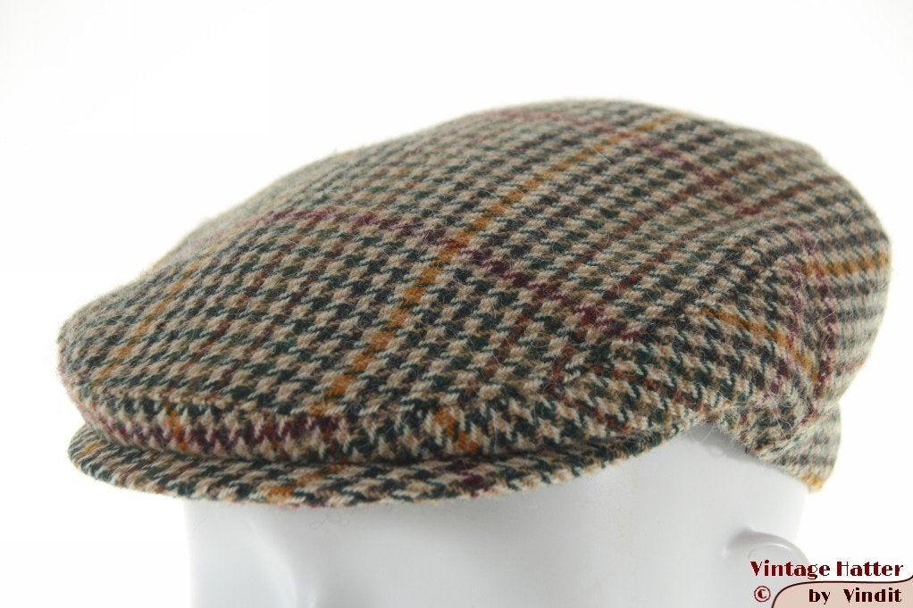 kleine Vintage Platte pet English Tweed groen geruit 52-53, Kinderen en Baby's, Jongen of Meisje, Ophalen of Verzenden, 122 t/m 128