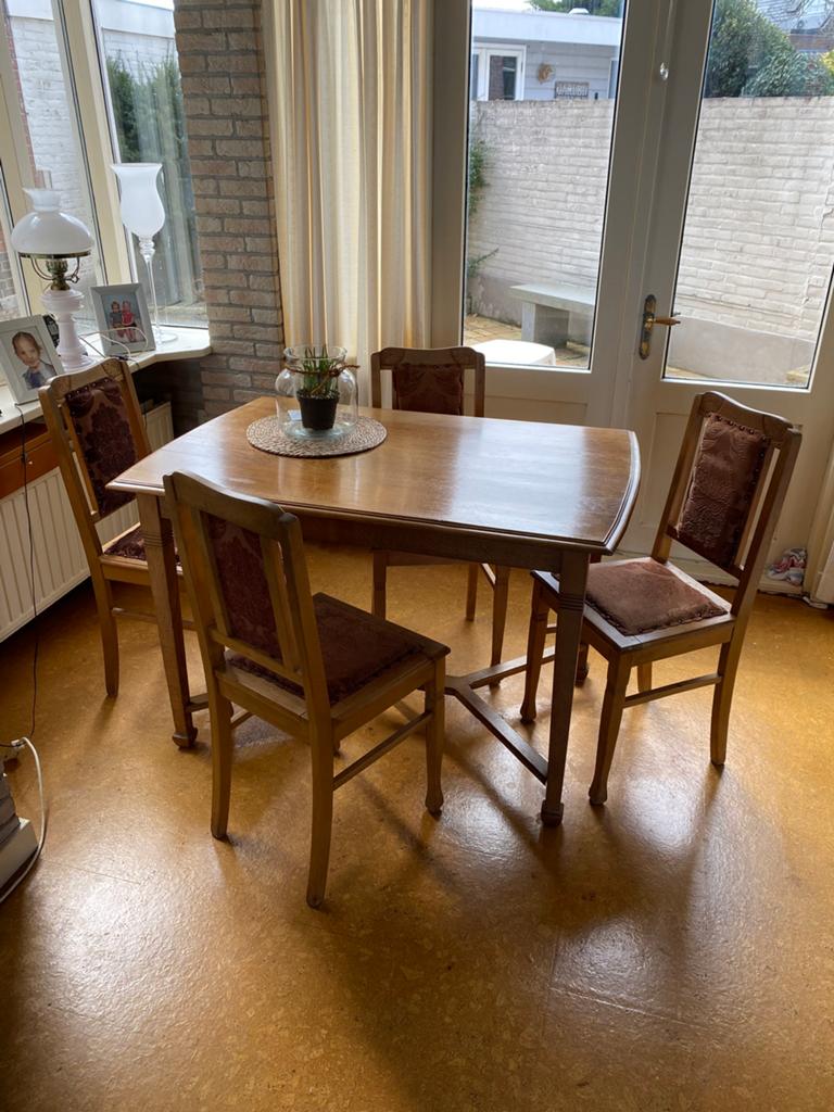 Jugendstil eettafel zet, Ophalen, Gebruikt, 4 tot 6 stoelen