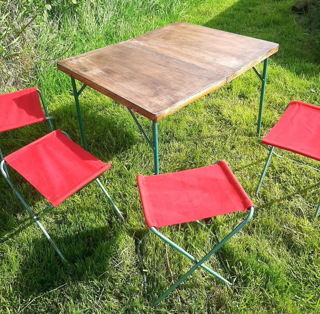 Vintage inklapbare Campingset - (50's / Deens, Ophalen of Verzenden