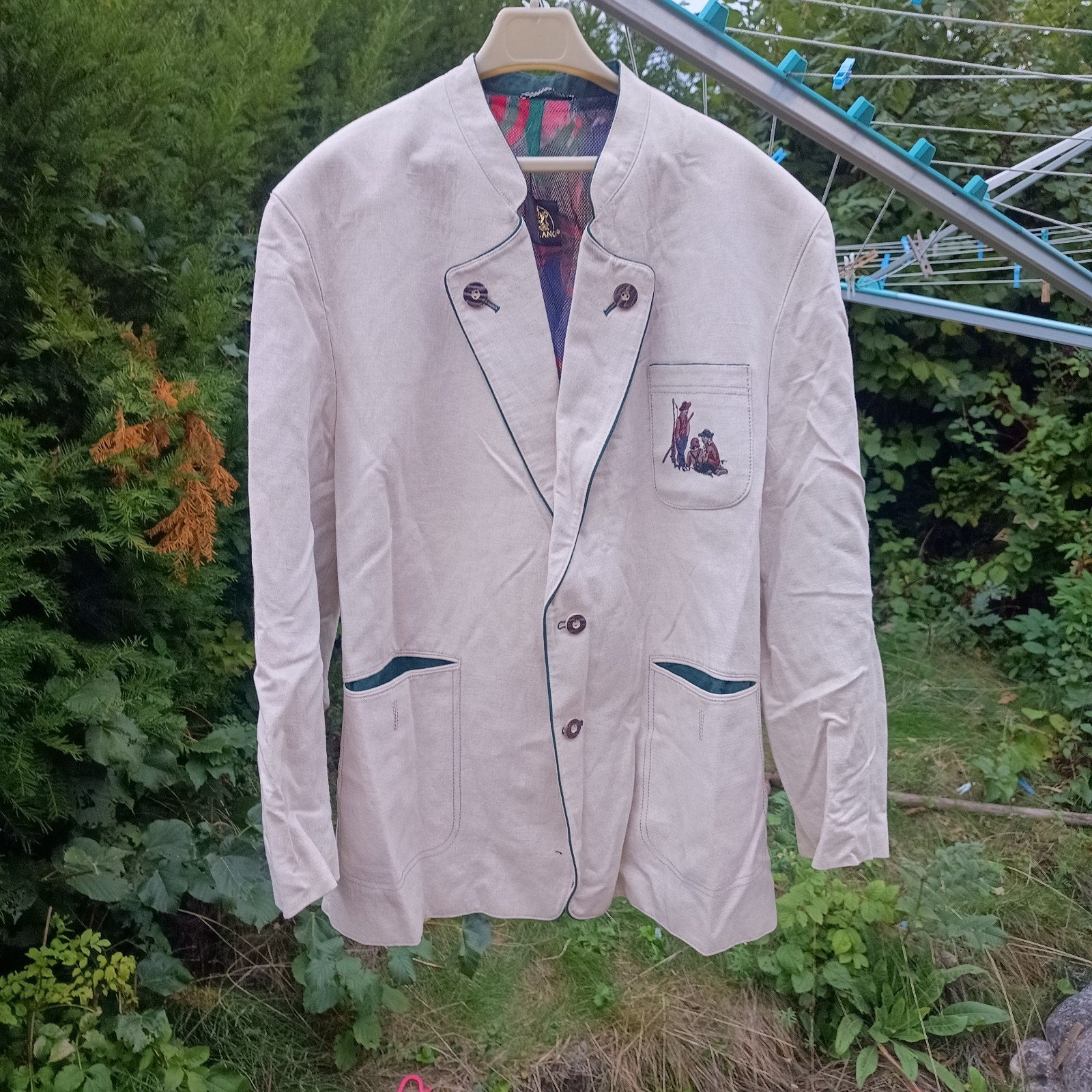 Julius Lang 28 / 56 XL linnen  trachten janker Oktoberfest, Maat 56/58 (XL), Julius Lang, Ophalen of Verzenden, Overige thema's