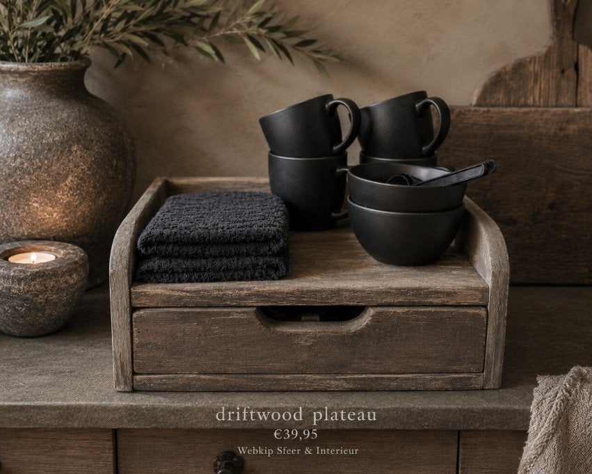 plateau driftwood koffieplateau sober stoer landelijk, Ophalen of Verzenden, Nieuw