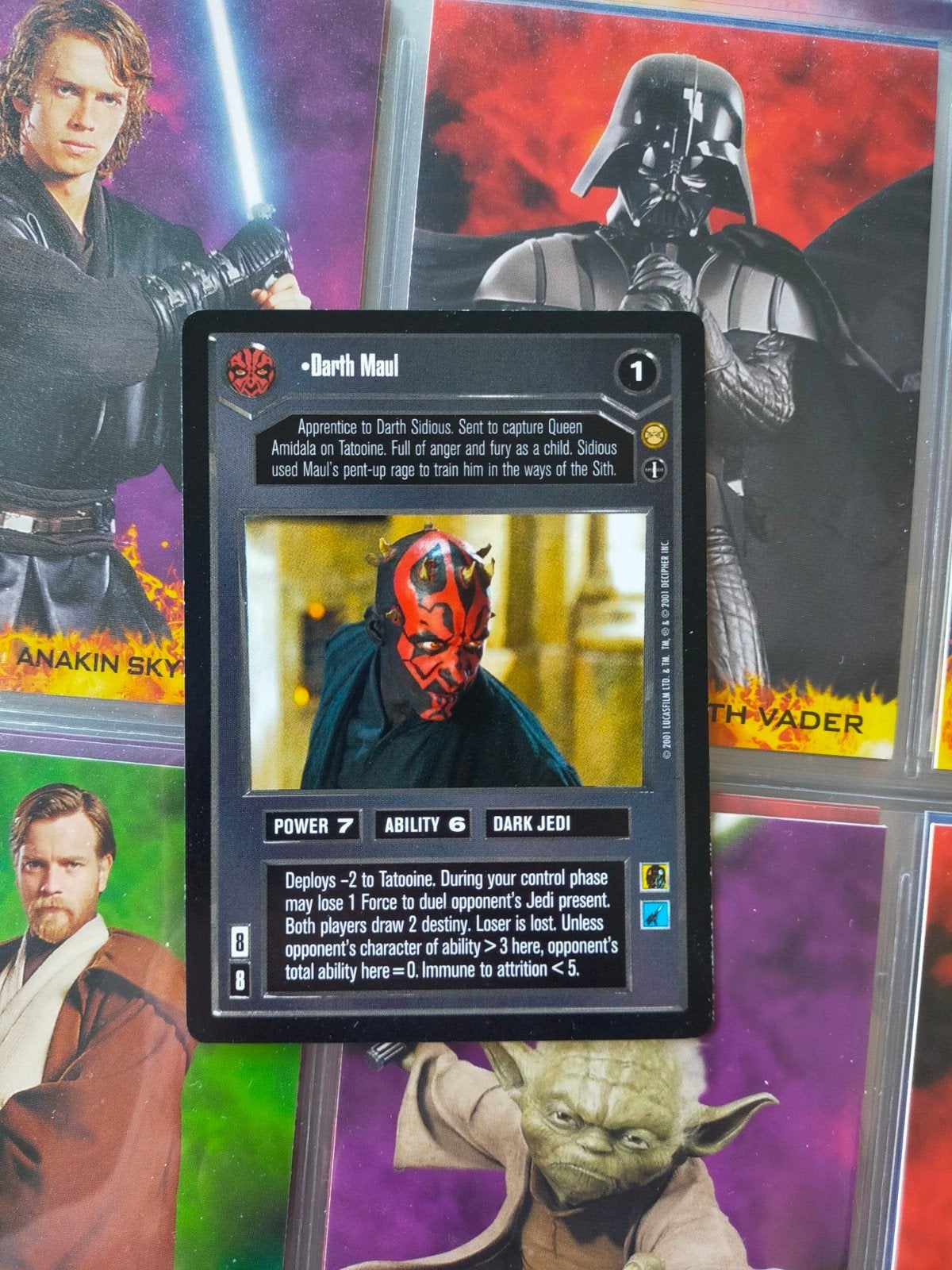 Star Wars CCG Darth Maul Tatooine Kaart, Verzamelen, Star Wars, Ophalen of Verzenden, Zo goed als nieuw, Spel