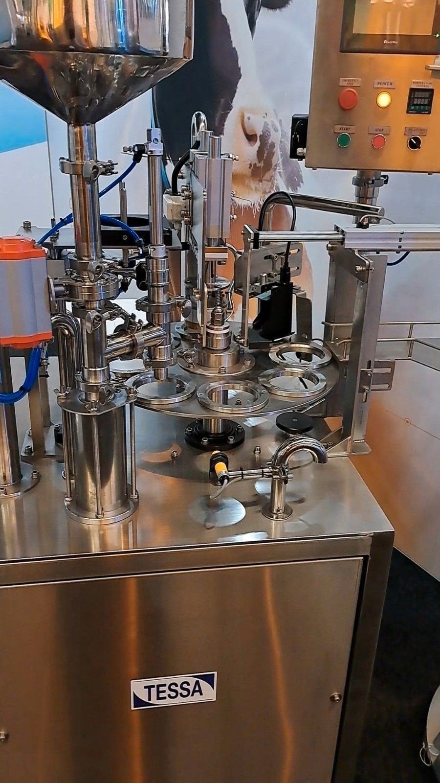 Batch pasteur boterkarn afvul machine cup filler, Ophalen of Verzenden