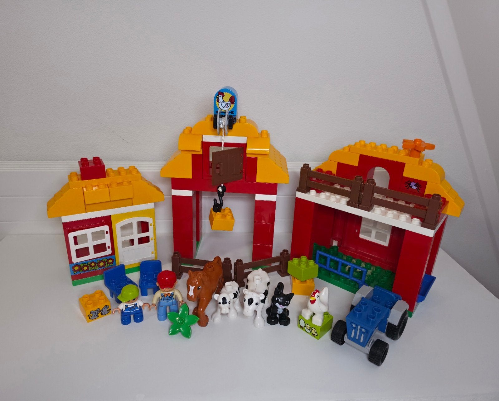 LEGO Duplo Boerderij met dieren, poppetjes en tractor, Ophalen of Verzenden, Zo goed als nieuw, Duplo