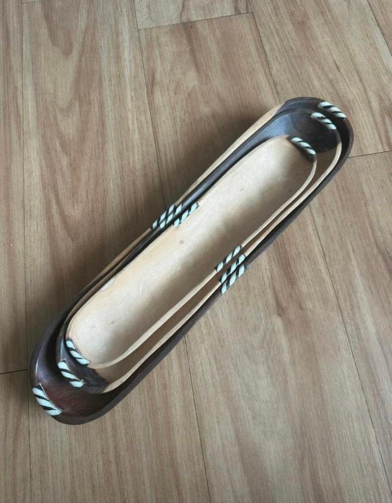 Afrikaanse decoratieve houten kommen langwerpig, Huis en Inrichting, Woonaccessoires | Schalen en Manden, Ophalen of Verzenden