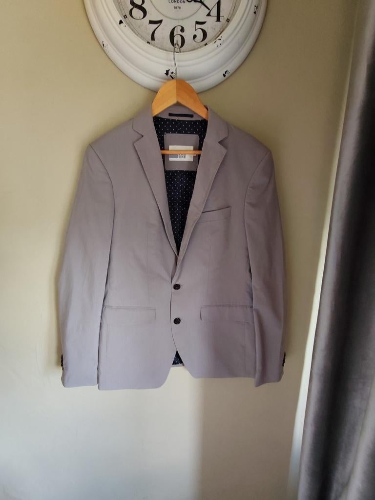 Pier One lichtgrijze Colbert 48, Kleding | Heren, Ophalen of Verzenden, Zo goed als nieuw, Maat 48/50 (M), Grijs