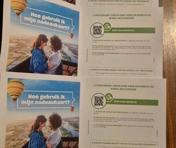 Bongo tegoed (totaal 140 euro), Tickets en Kaartjes, Eén persoon, Cadeaubon, Overige typen