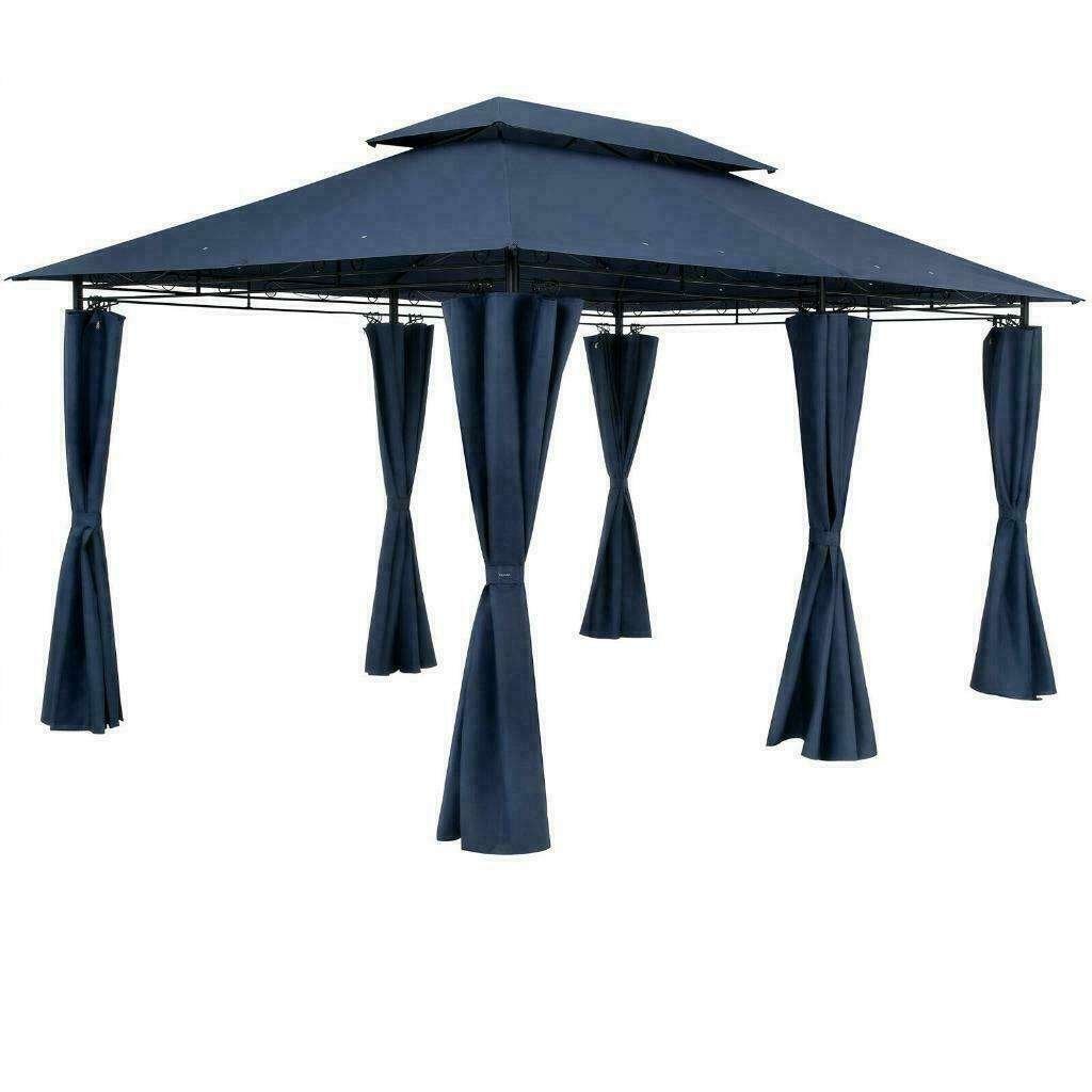 Chique Stalen Kwaliteits Paviljoen Prieel 3x4m. Marine Blauw, Tuin en Terras, Ophalen of Verzenden, Nieuw, Minder dan 5 meter