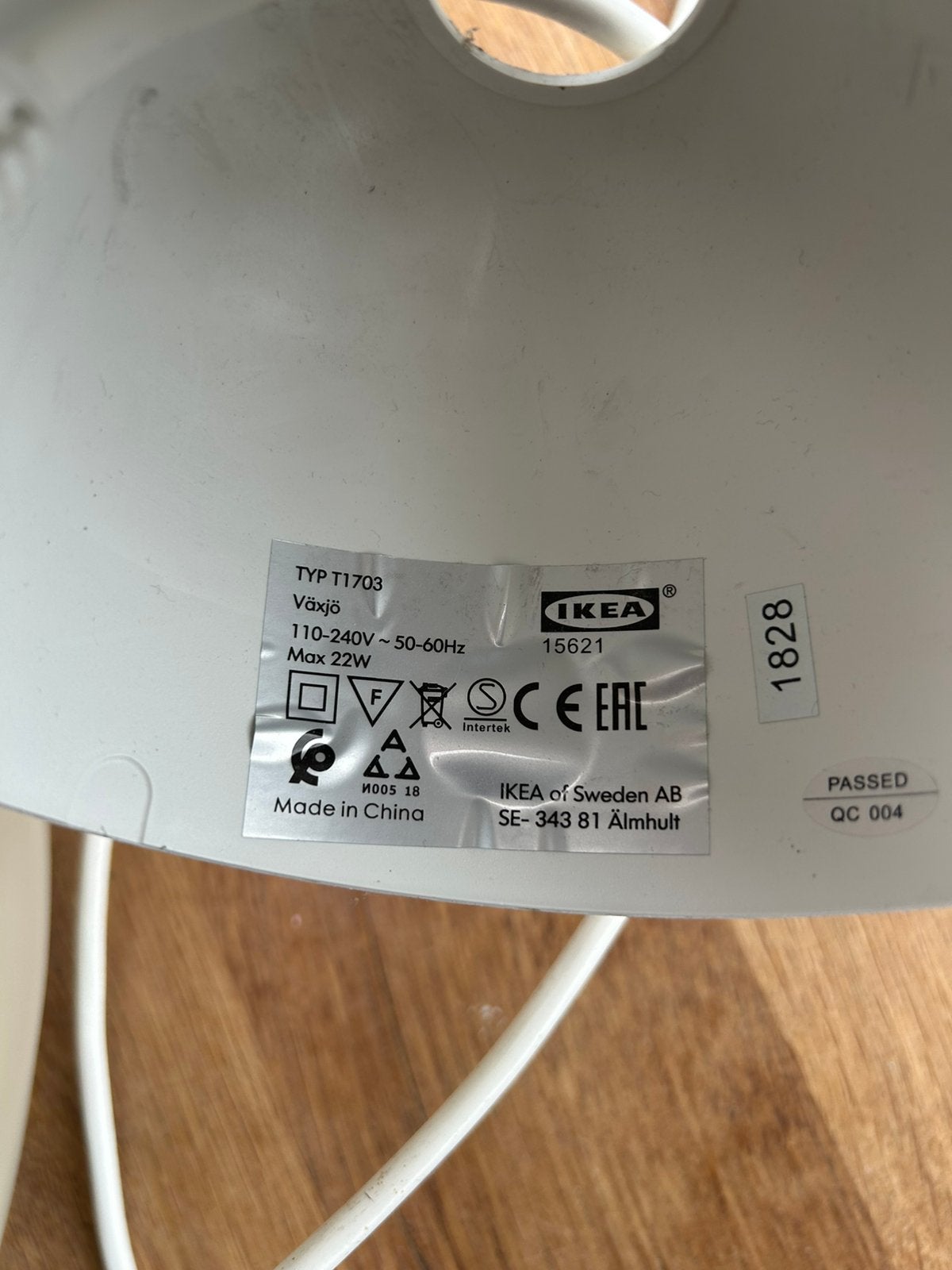 Lamp ikea vaxjo, Ophalen, Gebruikt, Metaal