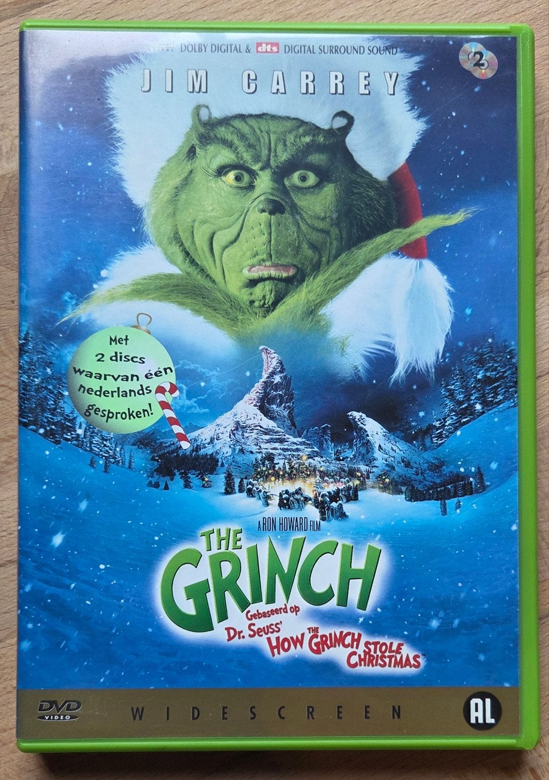 The Grinch (Jim Carrey) - DVD met Nederlandse gesproken, Gebruikt, Alle leeftijden, Ophalen of Verzenden, Inclusief doosje