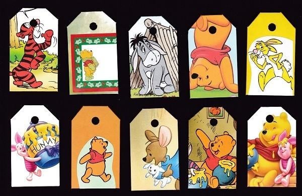9614) winnie de pooh - poeh labeltjes, Ophalen of Verzenden, Winnie de Poeh of vrienden, Zo goed als nieuw, Overige typen