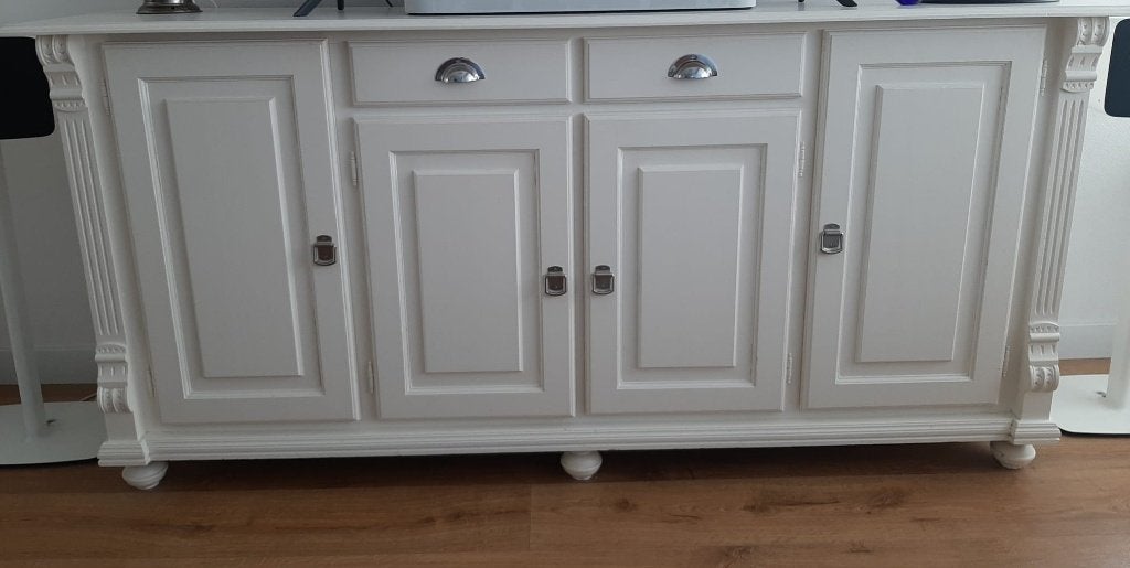 Dressoir landelijk wit met lades en deuren, Ophalen, Gebruikt, Met deur(en), 150 tot 200 cm