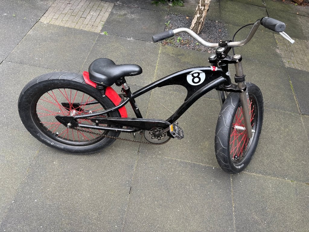 Custom bike  Electra - Zwart met Rode Spaken, Ophalen, Terugtraprem, Gebruikt, 20 inch