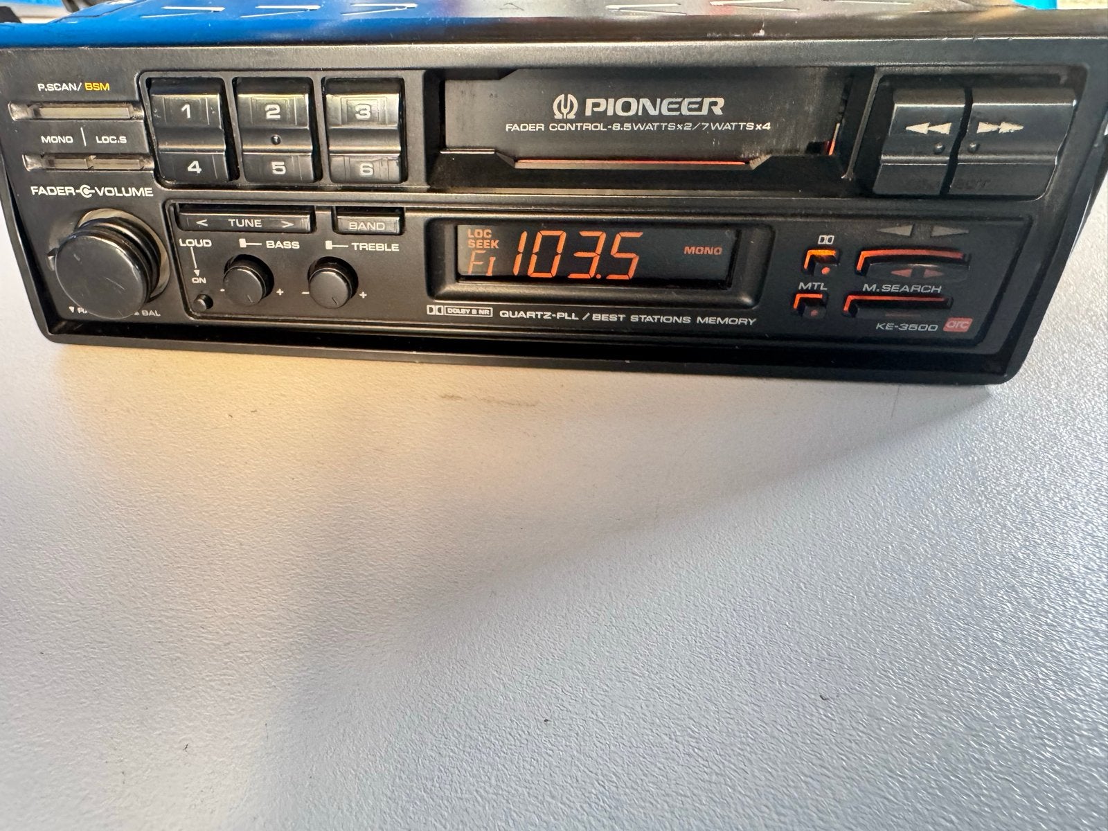 Pioneer KE-3500 autoradio met cassette en FM/AM tuner, Ophalen of Verzenden, Gebruikt