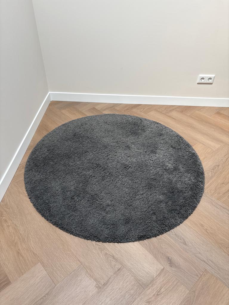 IKEA hoogpolig rond vloerkleed - 130 cm doorsnede, Gebruikt, 100 tot 150 cm, Rond, Ophalen of Verzenden
