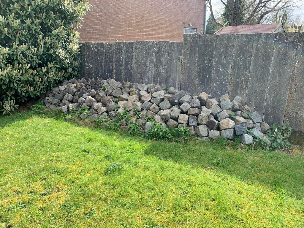 Ca. 500 grote kasseien voor tuin of verharding, Tuin en Terras, Grind, Keien en Split, Ophalen, Gebruikt, Graniet, Kei