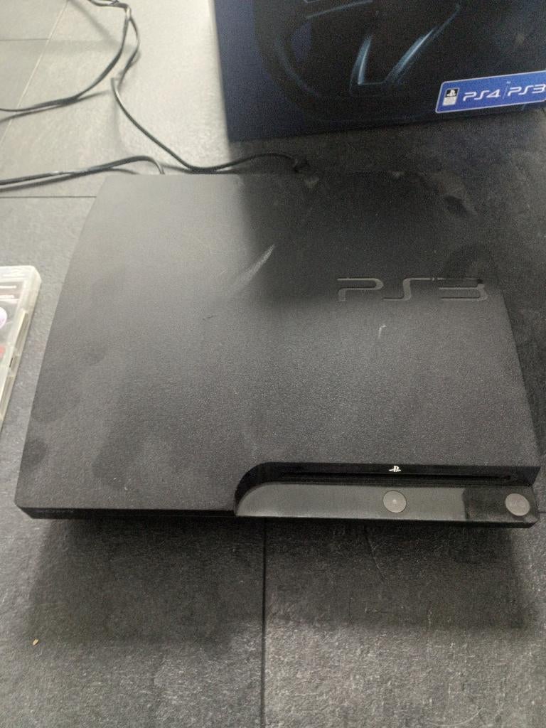 PS3 met racestuur en Gran Turismo 5, Ophalen, Gebruikt, Racen en Vliegen