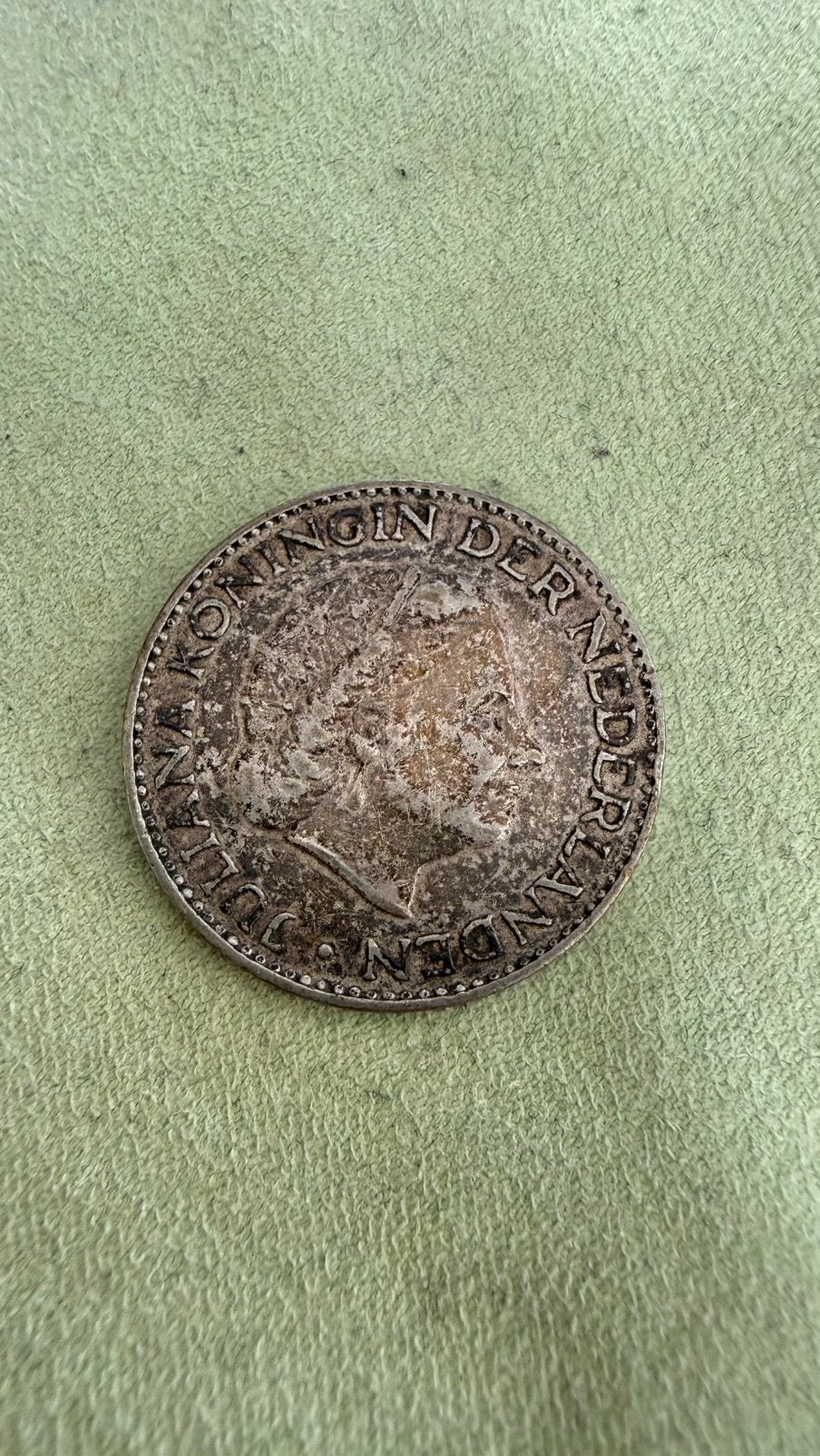 1957 Netherlands 1 Gulden Silver Coin, Verzenden, Koningin Juliana, 1 gulden