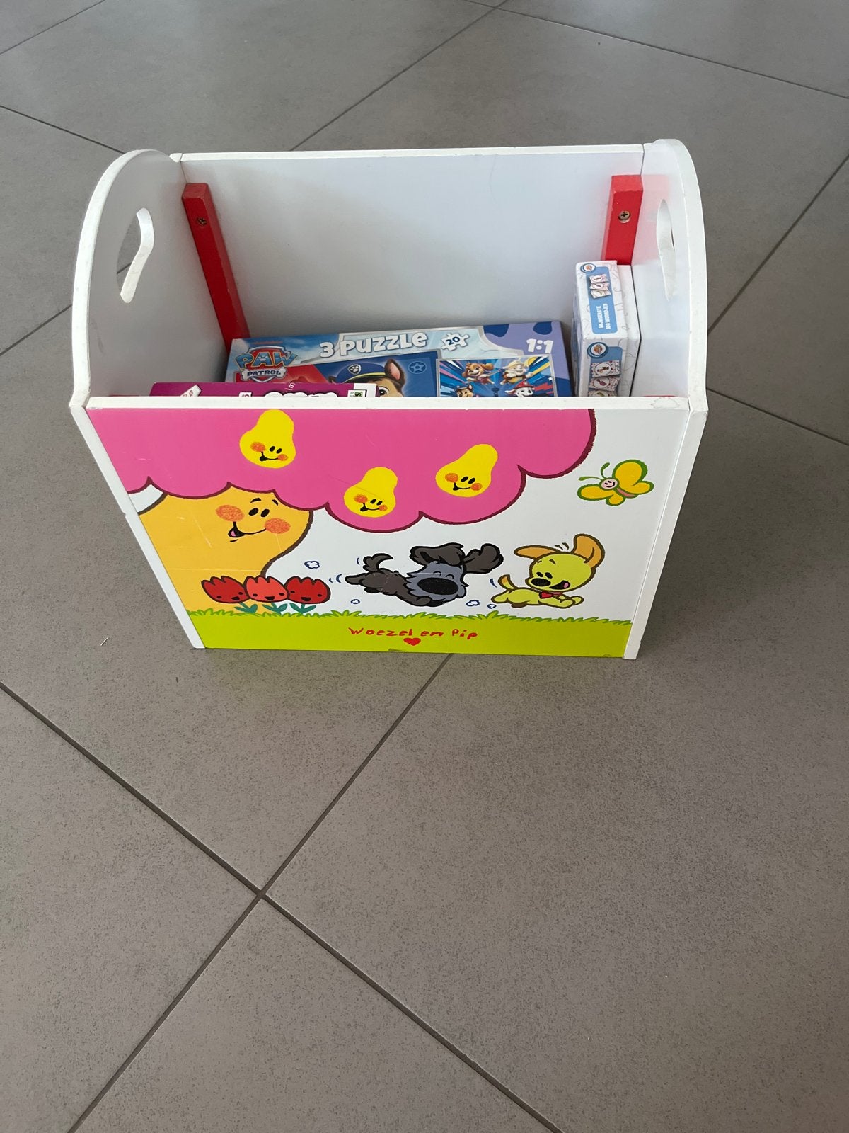 Houten speelgoedkist Woezel en Pip, Ophalen, Gebruikt, Jongen of Meisje