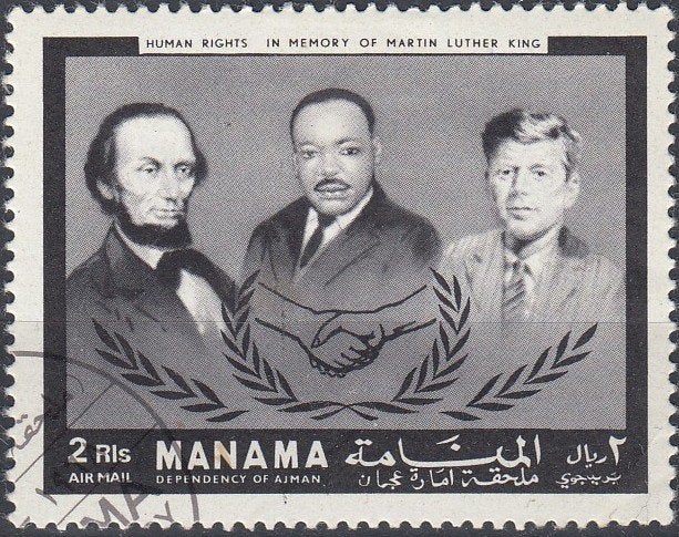 Manama- 1968- Airmail- Mensenrechten- Martin Luther King- G, Verzenden, Gestempeld, Overige thema's