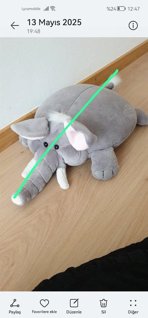 Knuffel olifant Bijenkorf 56 cm, Ophalen, Gebruikt, Olifant