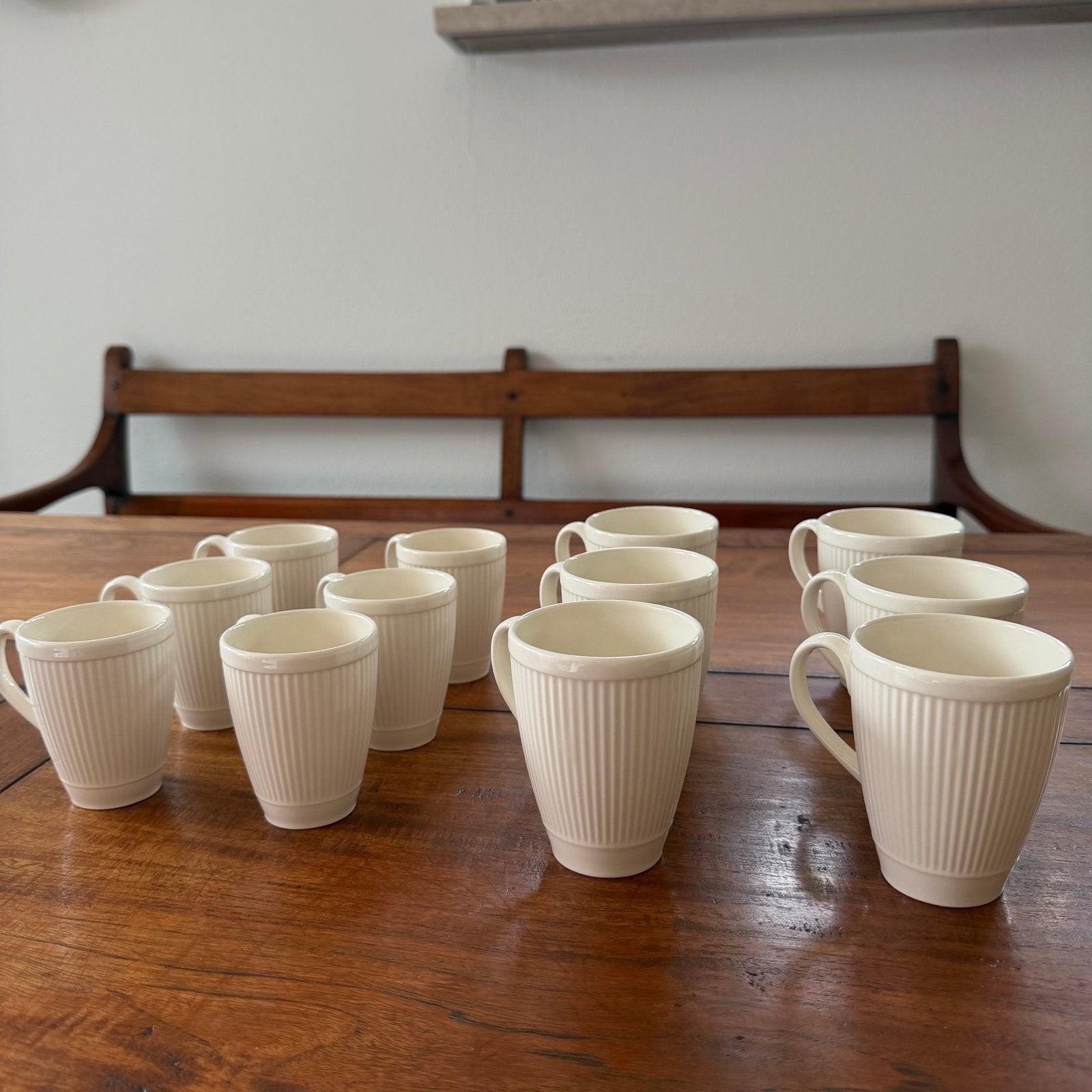 12x Wedgwood Windsor mokken – crème – Made in England, Ophalen