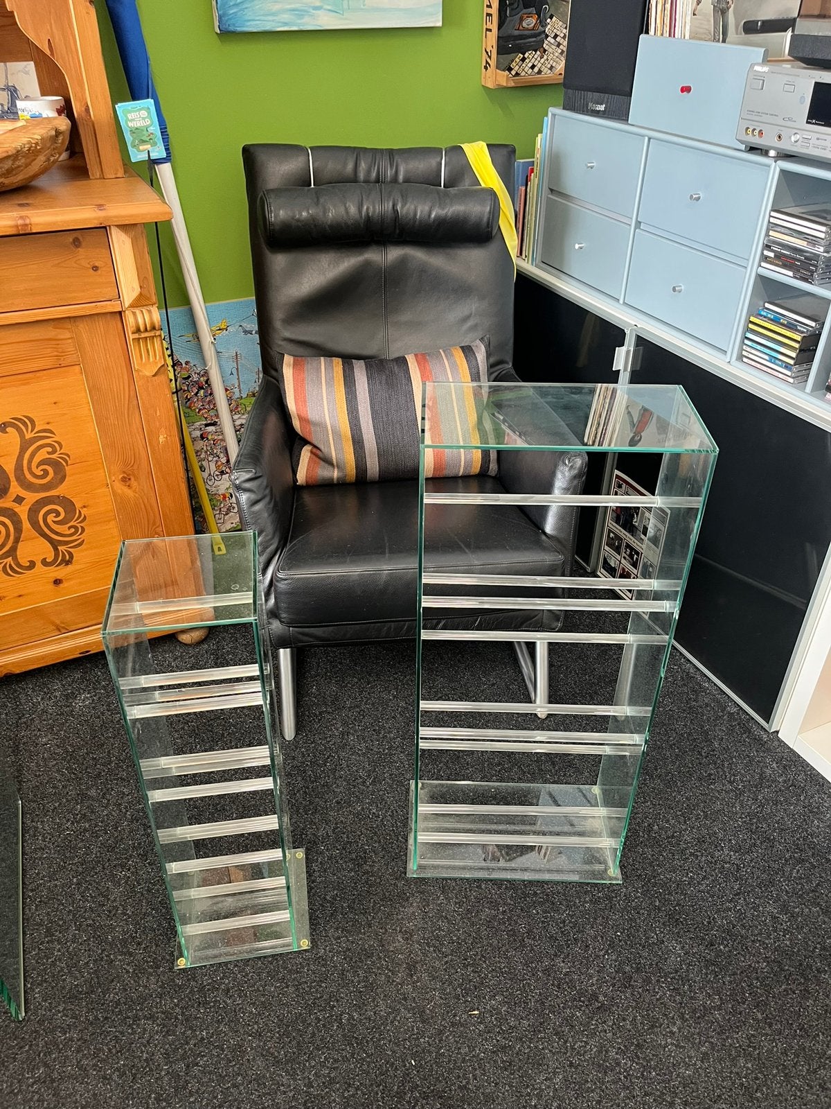 Cd en Video rek glas, Ophalen of Verzenden, Glas, Cd's