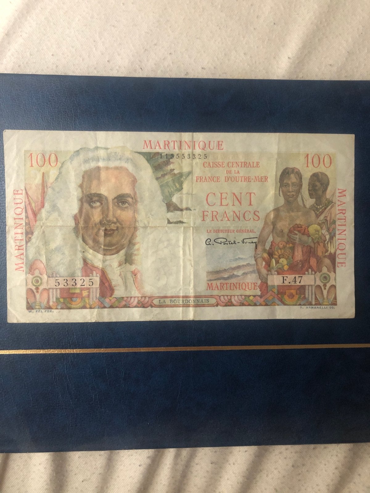 Martinique 100 Francs biljet (zeer nette staat), Ophalen of Verzenden, Overige landen, Los biljet
