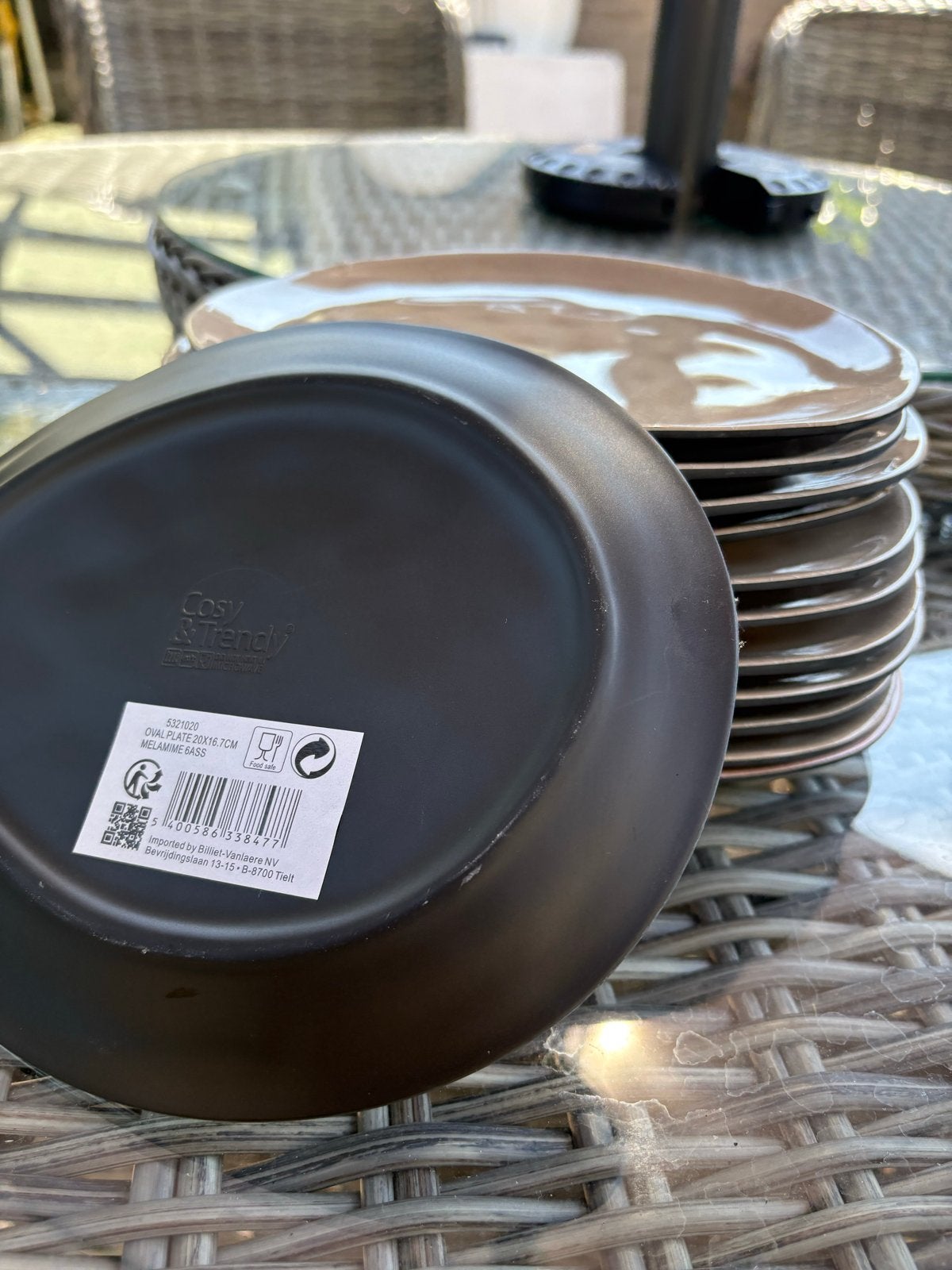 Cosy & Trendy ovale melamine borden (12 stuks), Ophalen, Kunststof, Overige merken, Zo goed als nieuw