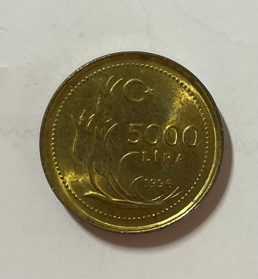 5000 lira Turkije 1996, Ophalen of Verzenden, Overige landen