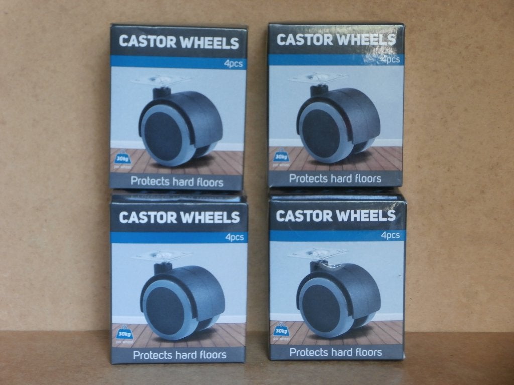 4 Castor wielset zwenkwieltjes transport trolley meubel wiel, Ophalen of Verzenden, Nieuw