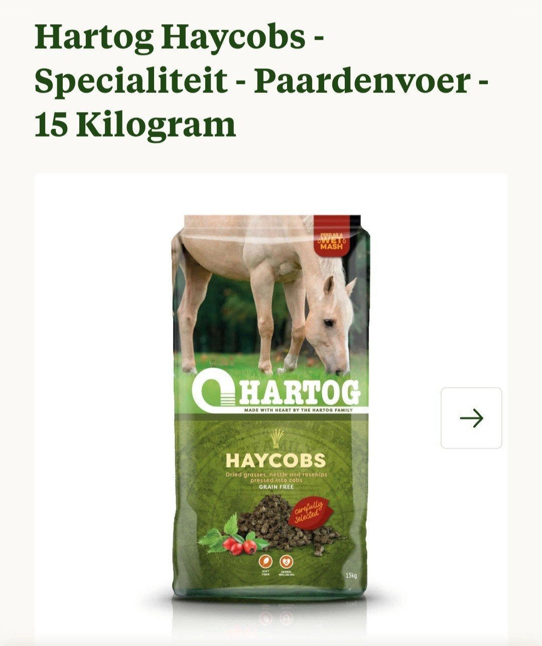 Hartog Haycobs 15 kg, Ophalen, Overige soorten