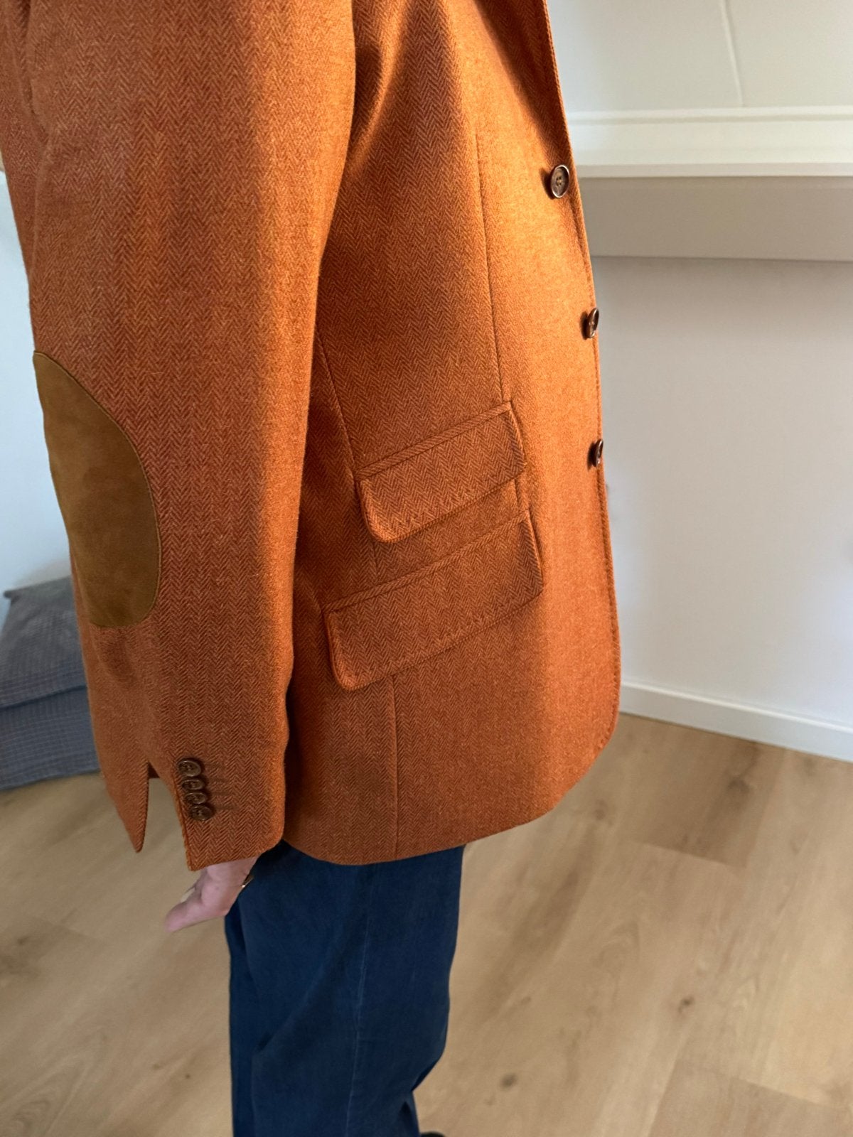 Habsburg heren colbert met elleboogstukken - Maat L, Kleding | Heren, Ophalen of Verzenden, Zo goed als nieuw, Maat 52/54 (L)