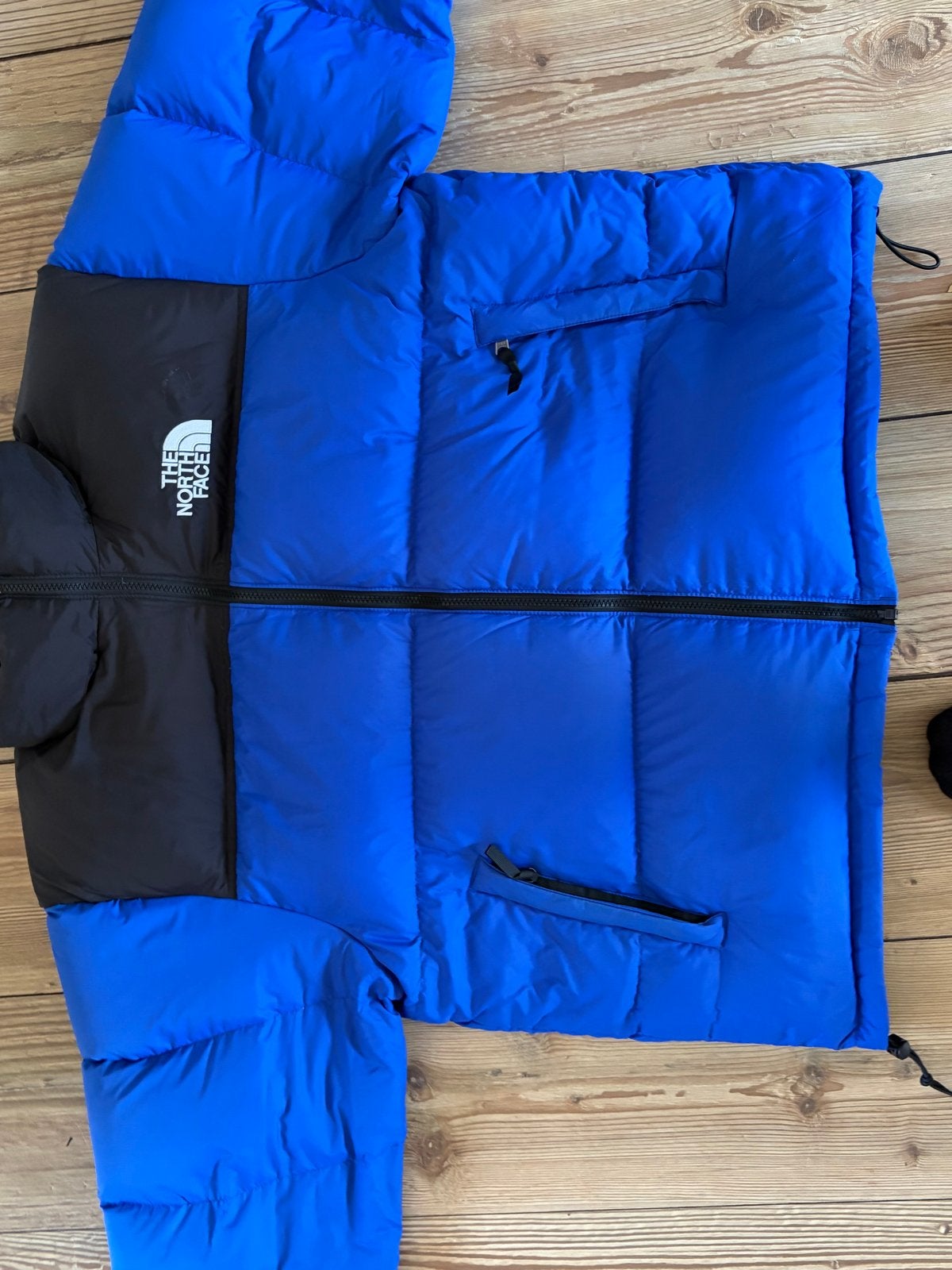 The North Face Nuptse Puffer Jacket Blauw Zwart XL, Kleding | Heren, Ophalen of Verzenden, Zo goed als nieuw, Maat 56/58 (XL)