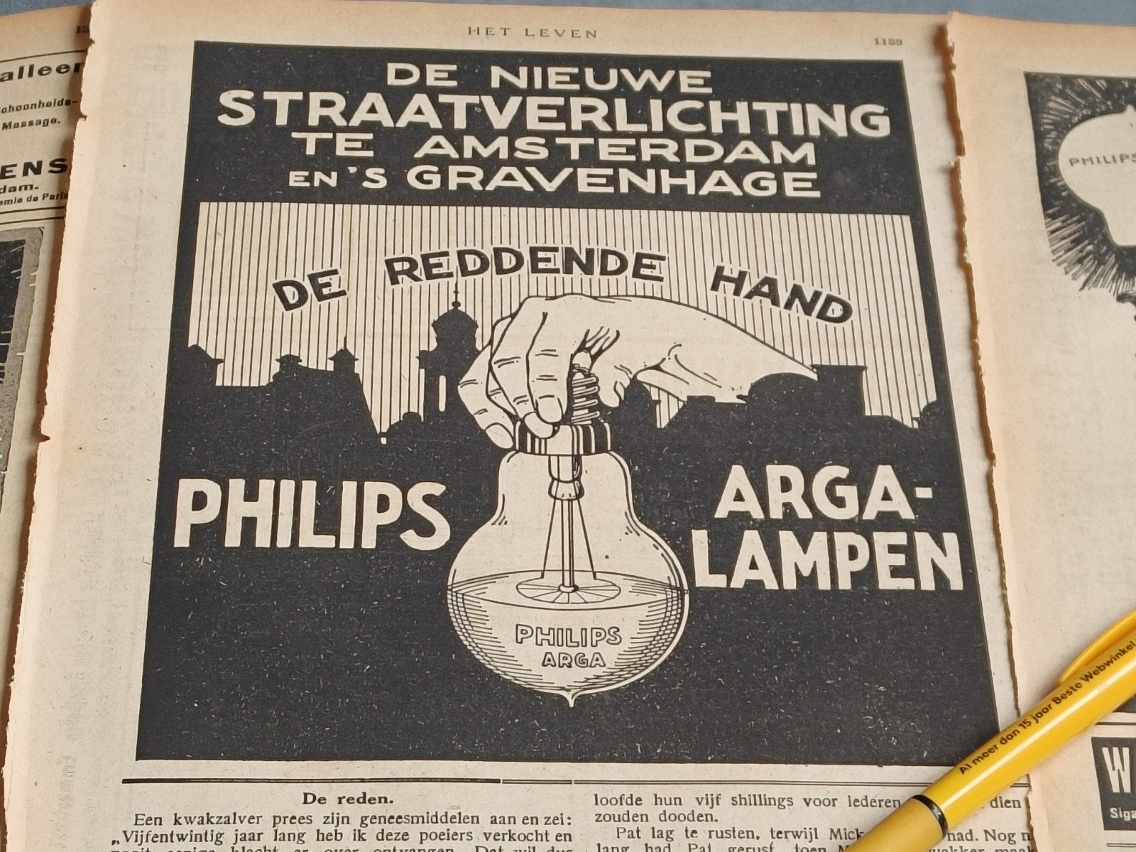 1917, PHILIPS LAMPEN, RECLAME., Ophalen of Verzenden, Gebruikt, Overige typen