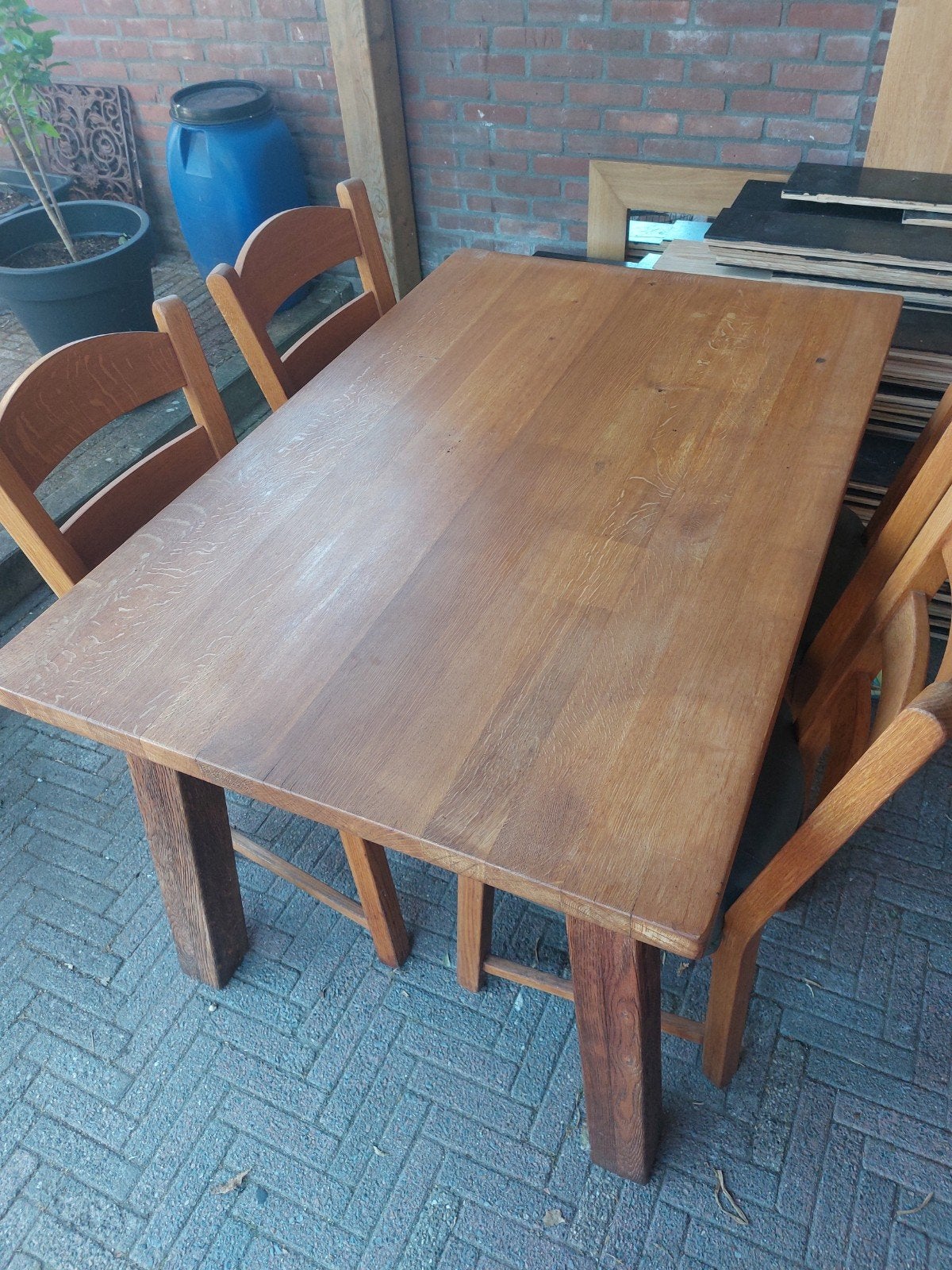 Eethoek met 4 stoelen, Ophalen, Gebruikt, 4 tot 6 stoelen