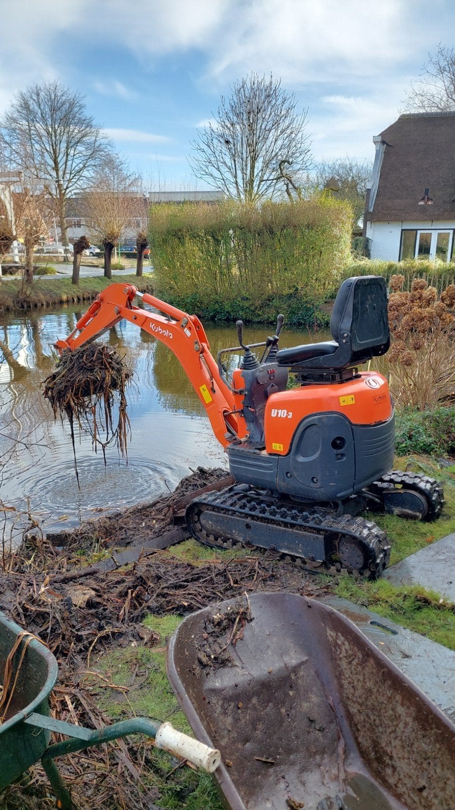 minigraver 1 ton met machinist te huur, Tuin en Terras, Ophalen, Ophoogzand