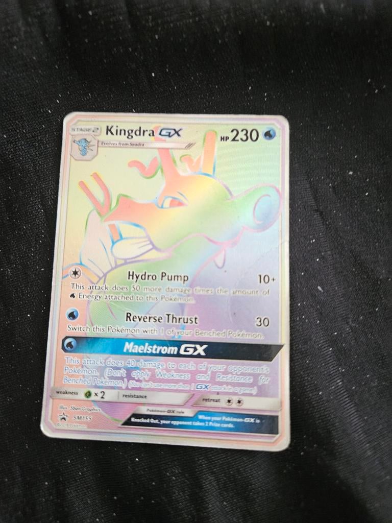 Kingdra GX Rainbow Rare Pokémon Kaart (SM75S), Ophalen, Gebruikt, Losse kaart, Foil