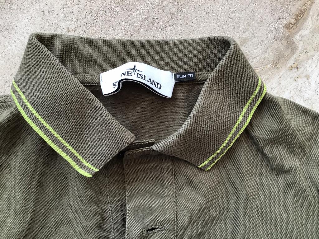 Stone Island groen met geel poloshirt maat S slim fit, Ophalen, Zo goed als nieuw, Jongen, Shirt of Longsleeve