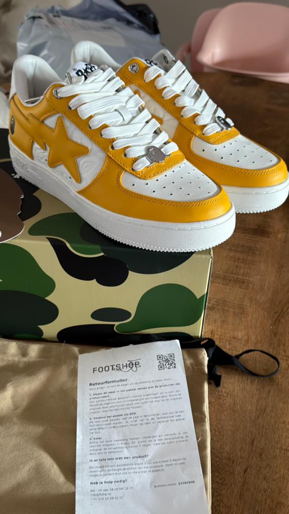 A Bathing Ape Bape Sta 3 M1 Orange size 41 eu, Kleding | Heren, Schoenen, Zo goed als nieuw, Overige kleuren, Ophalen of Verzenden