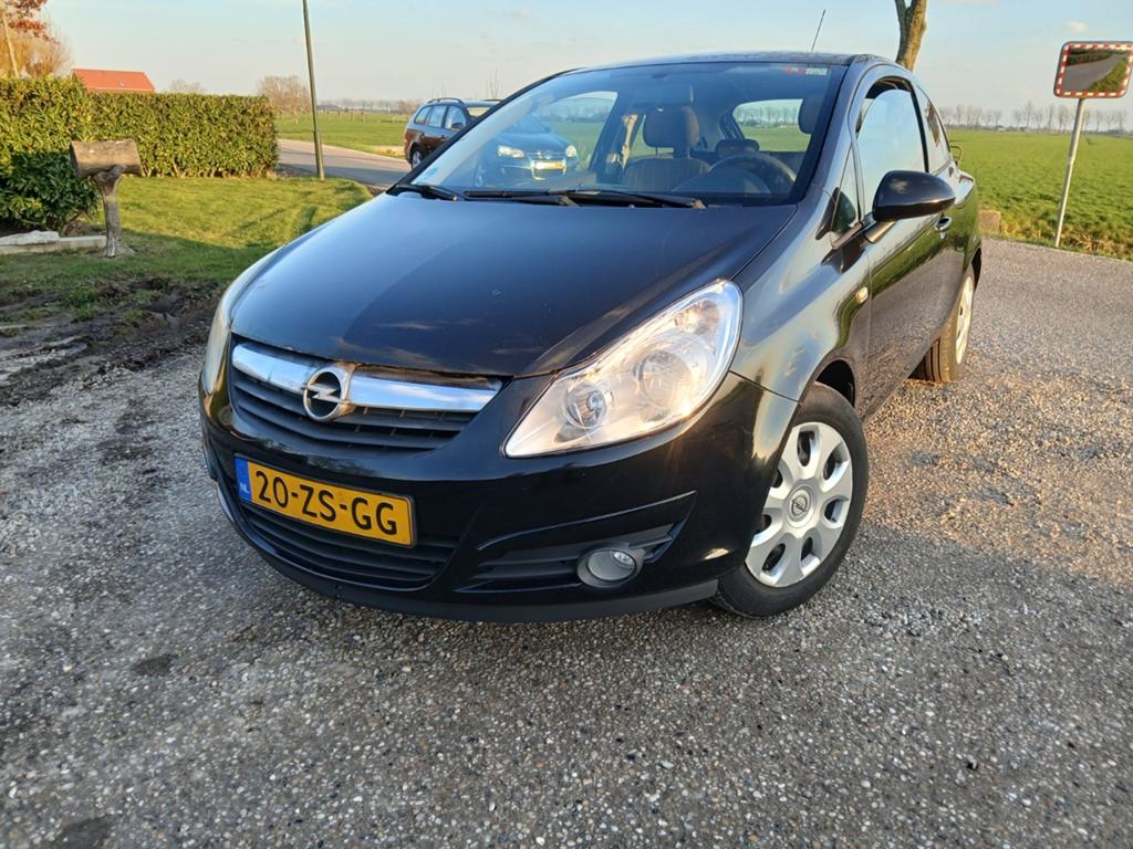 Opel Corsa 1.2 16V 3D WR 2008 Zwart, Voorwielaandrijving, 450 kg, 40 €/maand, 1229 cc