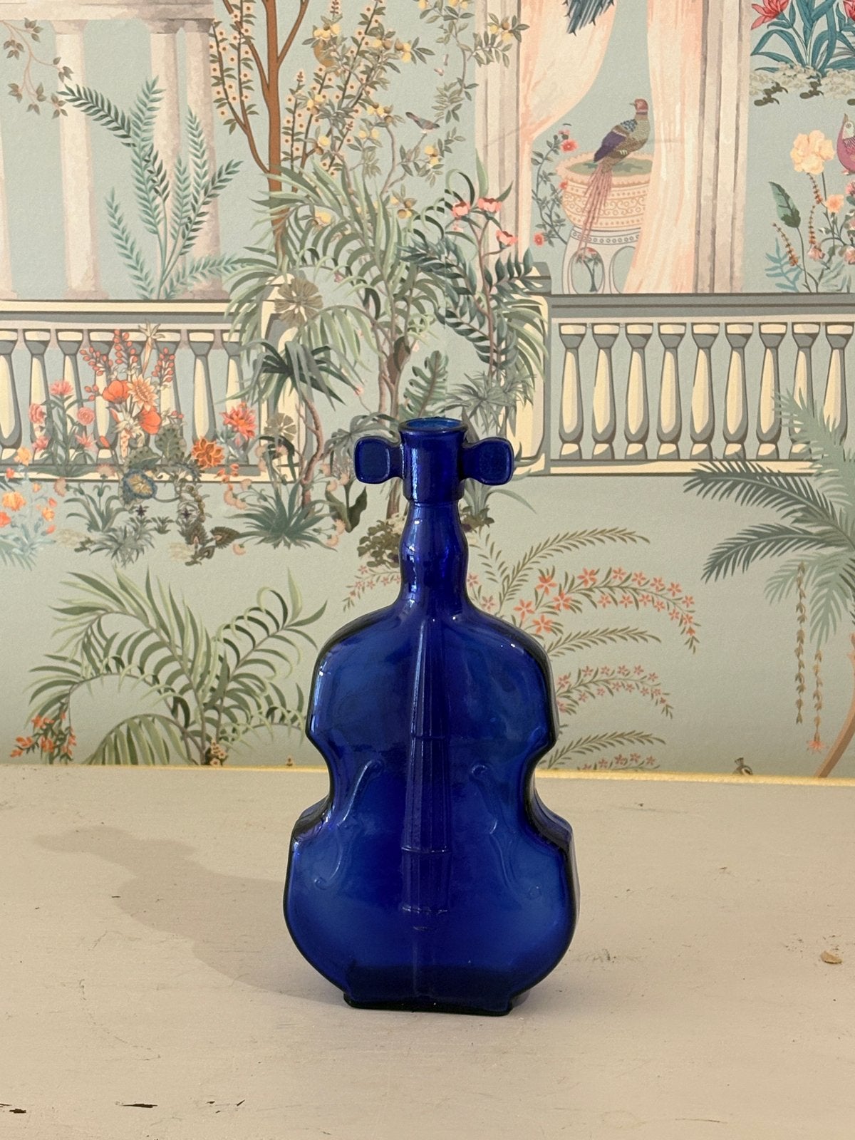 Vintage Kobaltblauwe Viool Fles - Jaren '60/'70, Ophalen of Verzenden